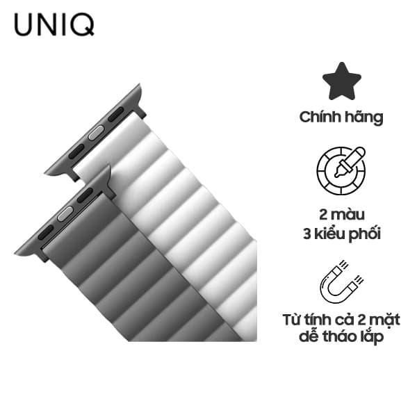 Dây Đeo UNIQ Revix Reversible Magnetic Silicone Strap (46/45/44mm) Chính Hãng