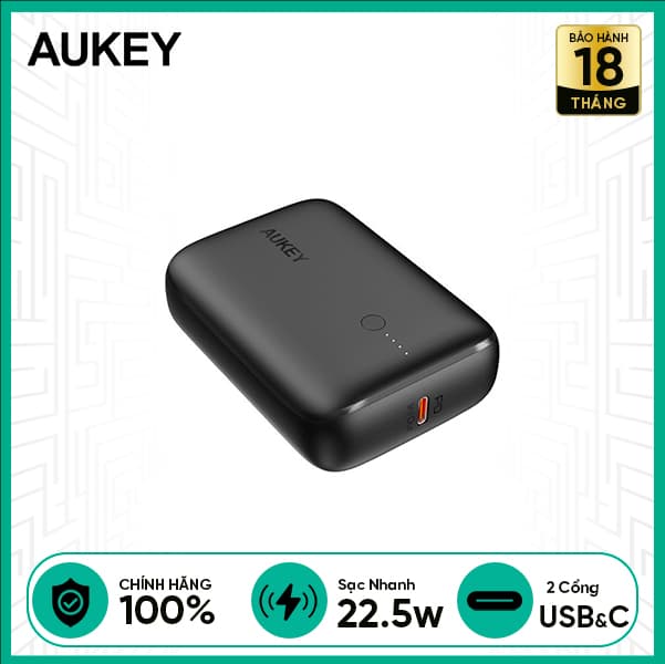 Pin Sạc Dự Phòng AUKEY Siêu Nhỏ Sạc Nhanh 22.5W 10.000mAh PB-N83S / PB-Y55 