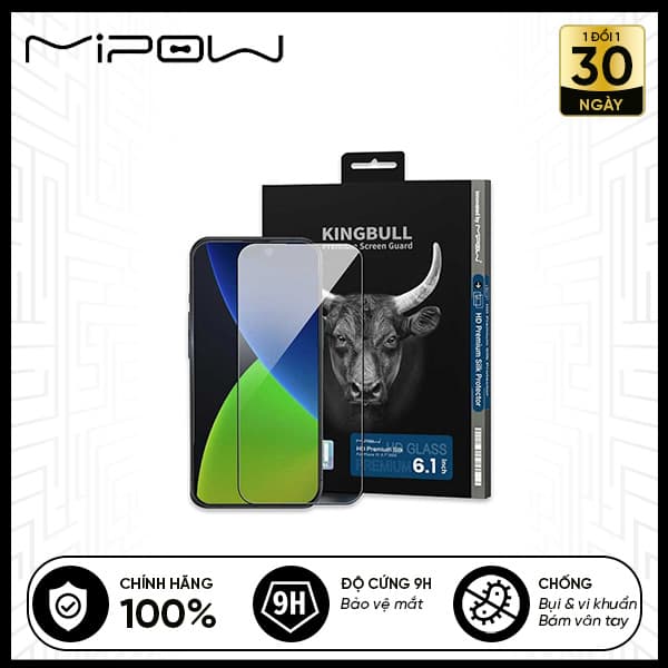 Miếng Dán Cường Lực Mipow KingBull HD Cho iPhone 15