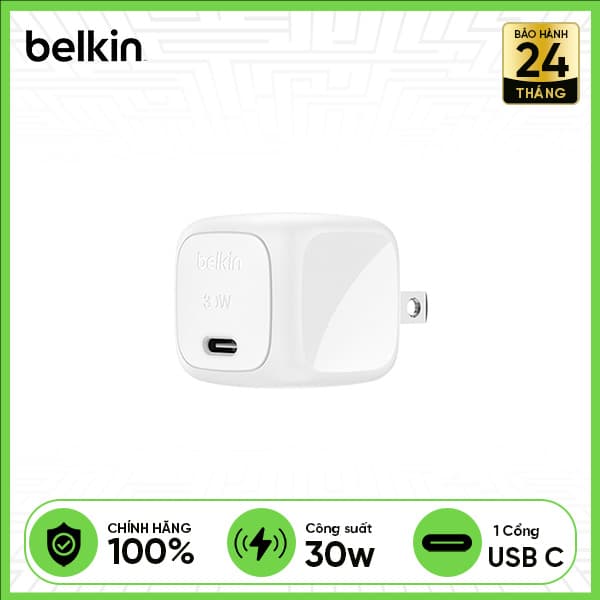 Củ Sạc Nhanh BELKIN PD USB-C 30W