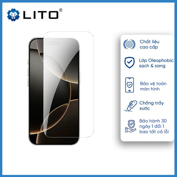 Cường Lực iPhone 6 Plus | 7 Plus | 8 Plus LITO HD Pro Full Cover Trong Suốt LT-D20