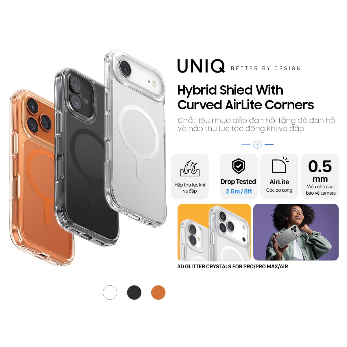 Ốp Lưng UNIQ Hybrid Magclick Charging Lifepro Xtreme Cho iPhone 17 Promax