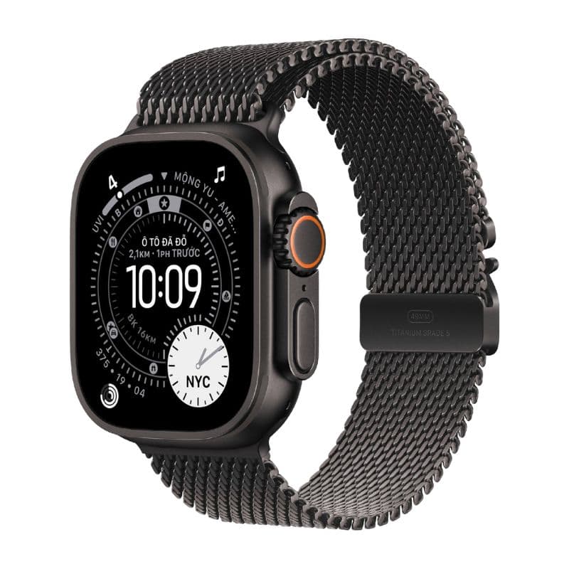 Apple Watch Ultra 3 49mm GPS + Cellular Viền Titanium Đen - Dây Thép Chính Hãng Apple Việt Nam