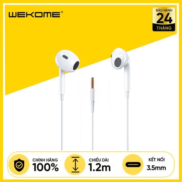Tai Nghe Có Dây WEKOME YA18 Jack 3.5mm Chính Hãng