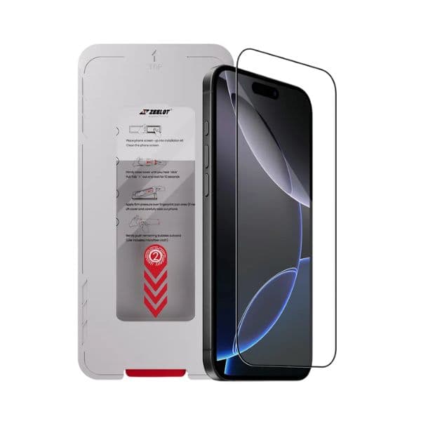 Miếng Dán Cường Lực ZEELOT Kèm Khung Trợ Dán iPhone